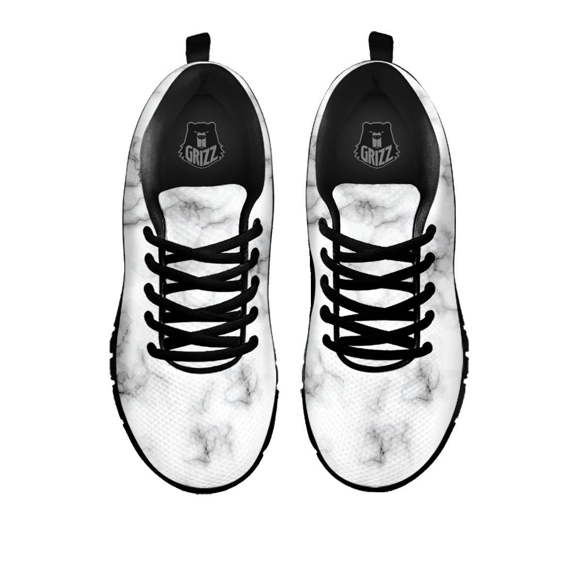 Texture Grey Marble Print Black Sneaker-grizzshop