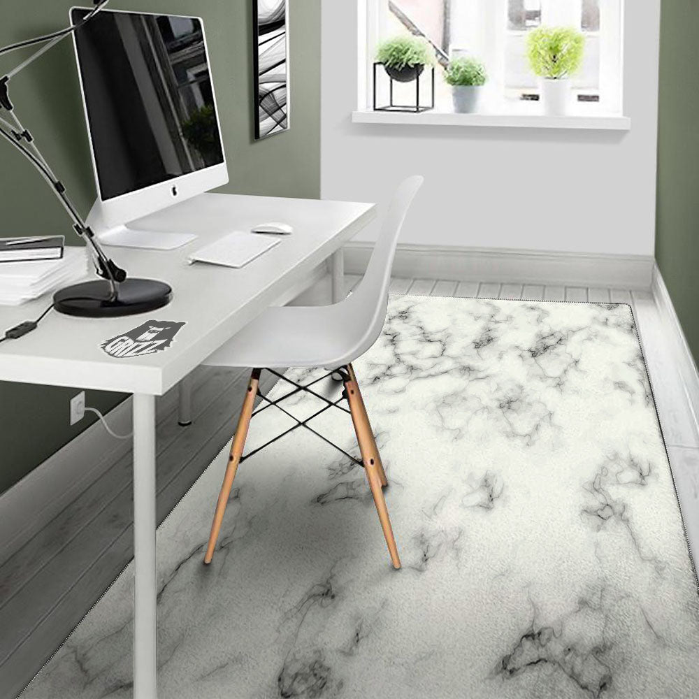 Texture Grey Marble Print Floor Mat-grizzshop