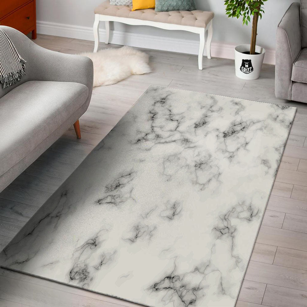 Texture Grey Marble Print Floor Mat-grizzshop