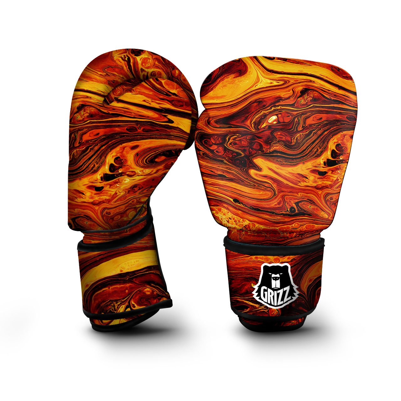 Texture Lava Print Boxing Gloves-grizzshop