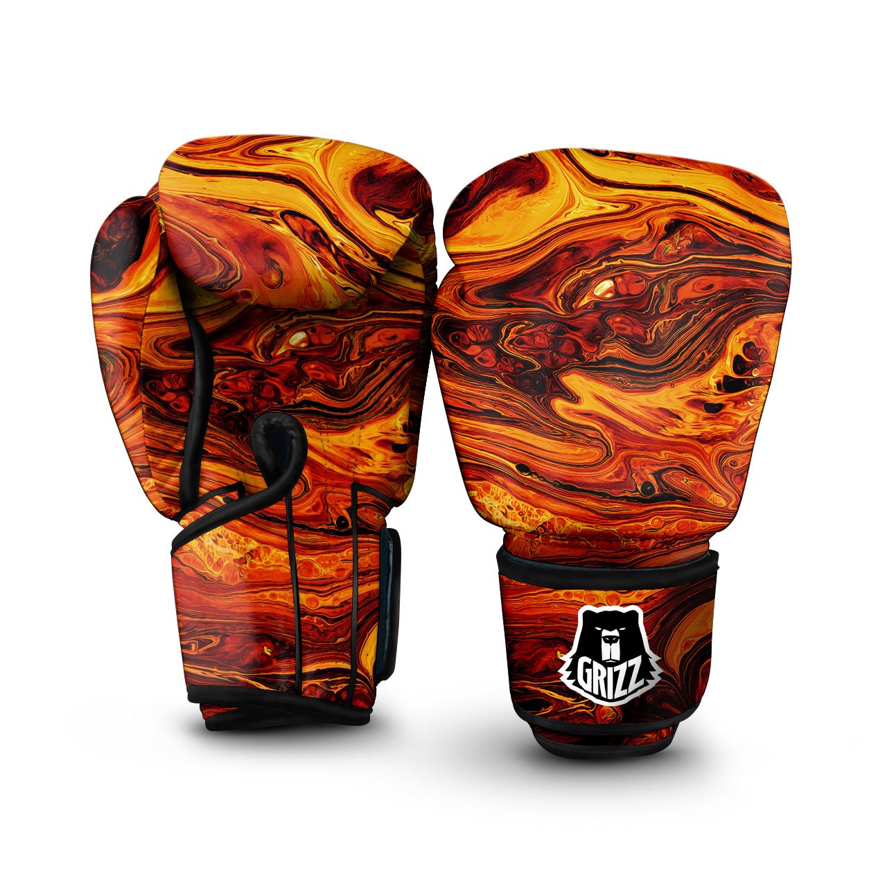 Texture Lava Print Boxing Gloves-grizzshop