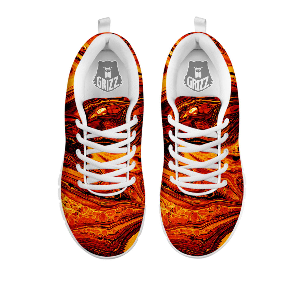 Texture Lava Print White Sneaker-grizzshop