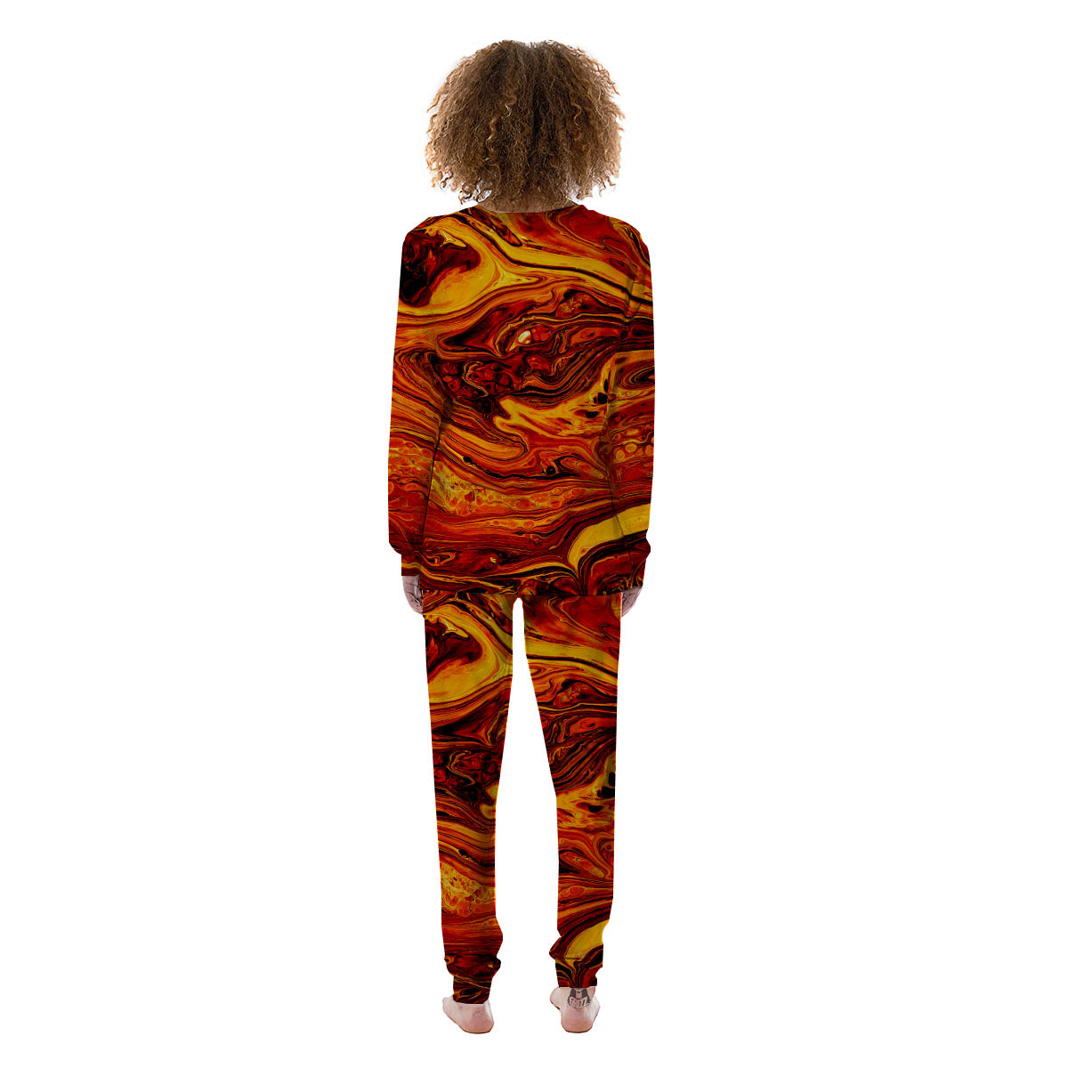 Texture Lava Print Women's Pajamas-grizzshop