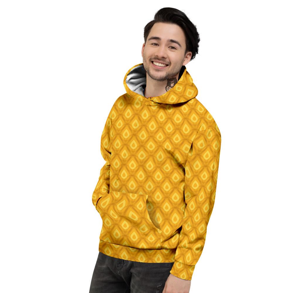 Texture Pineapple Print Pattern Men's Hoodie-grizzshop