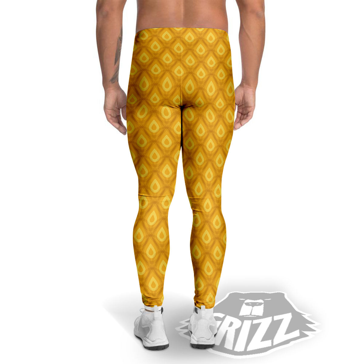 Texture Pineapple Print Pattern Men's Leggings-grizzshop