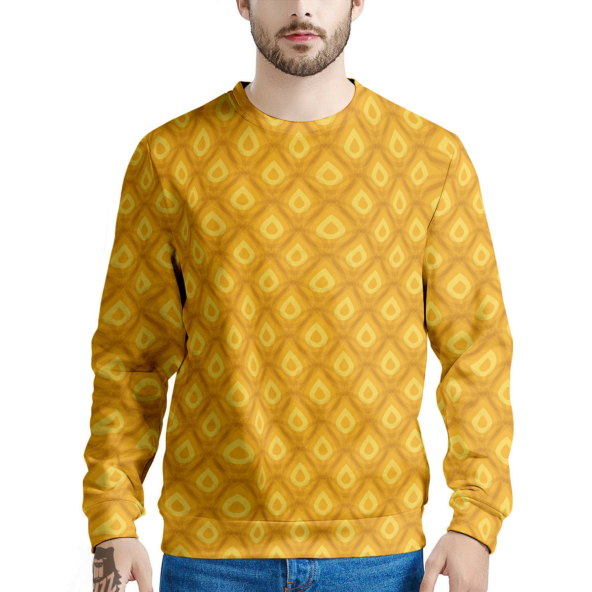Texture Pineapple Print Pattern Men's Sweatshirt-grizzshop