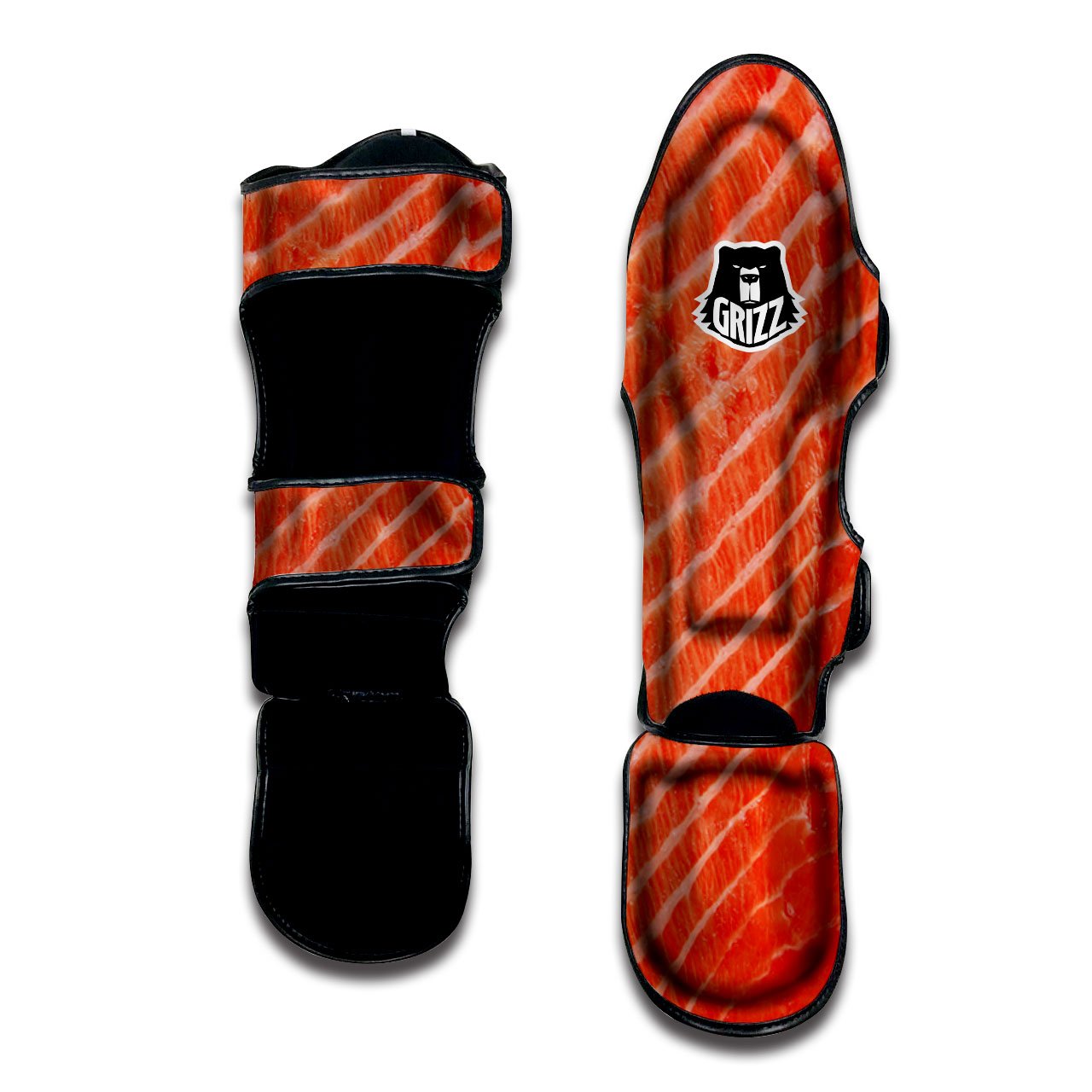 Texture Salmon Print Muay Thai Shin Guards-grizzshop