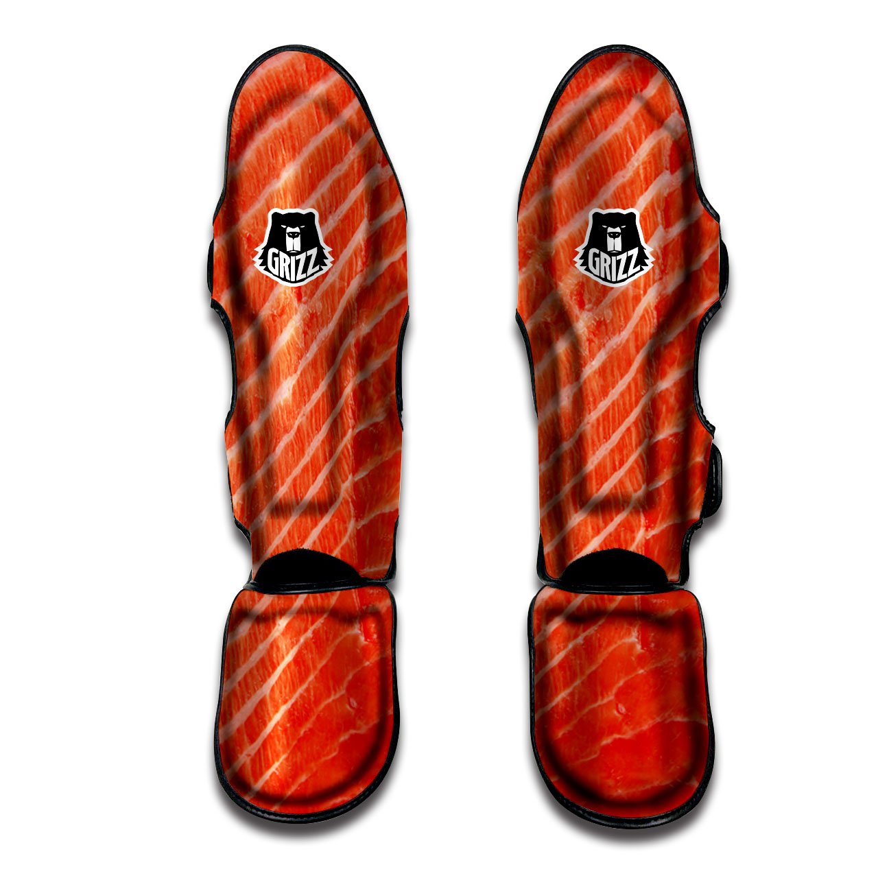 Texture Salmon Print Muay Thai Shin Guards-grizzshop