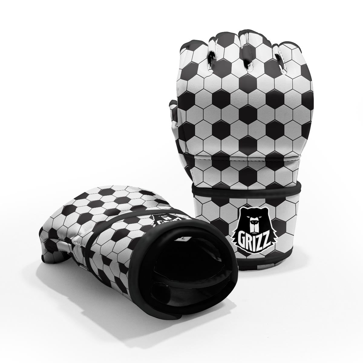 Texture Soccer Ball Print Pattern MMA Gloves-grizzshop