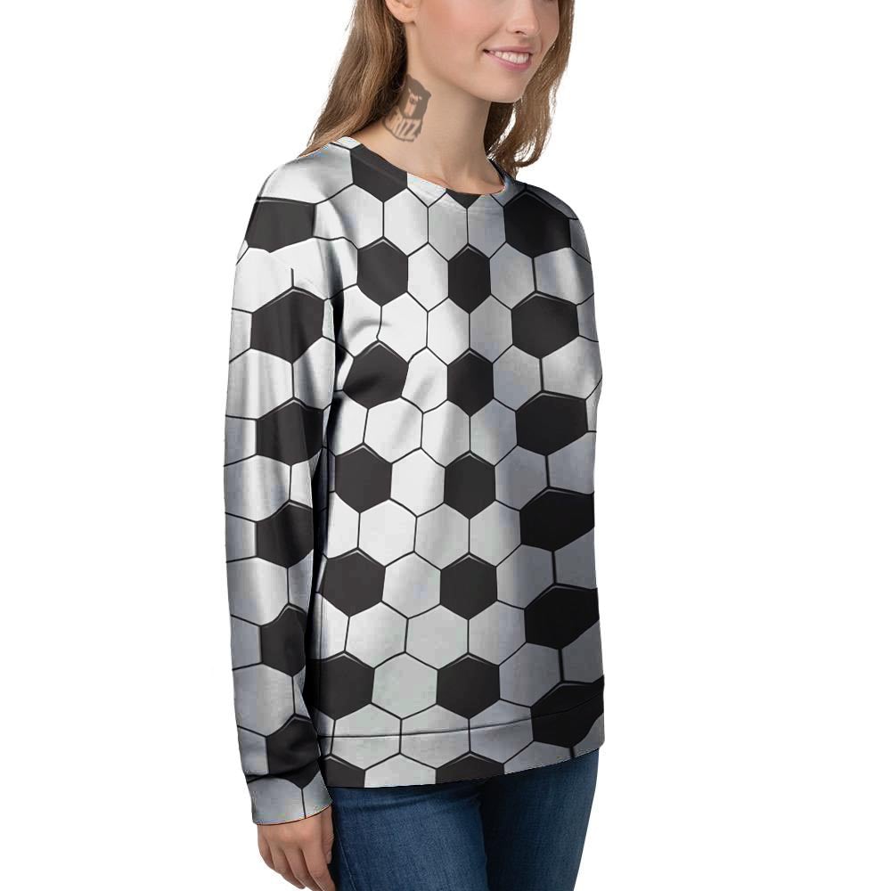 Texture Soccer Ball Print Pattern Women's Sweatshirt-grizzshop