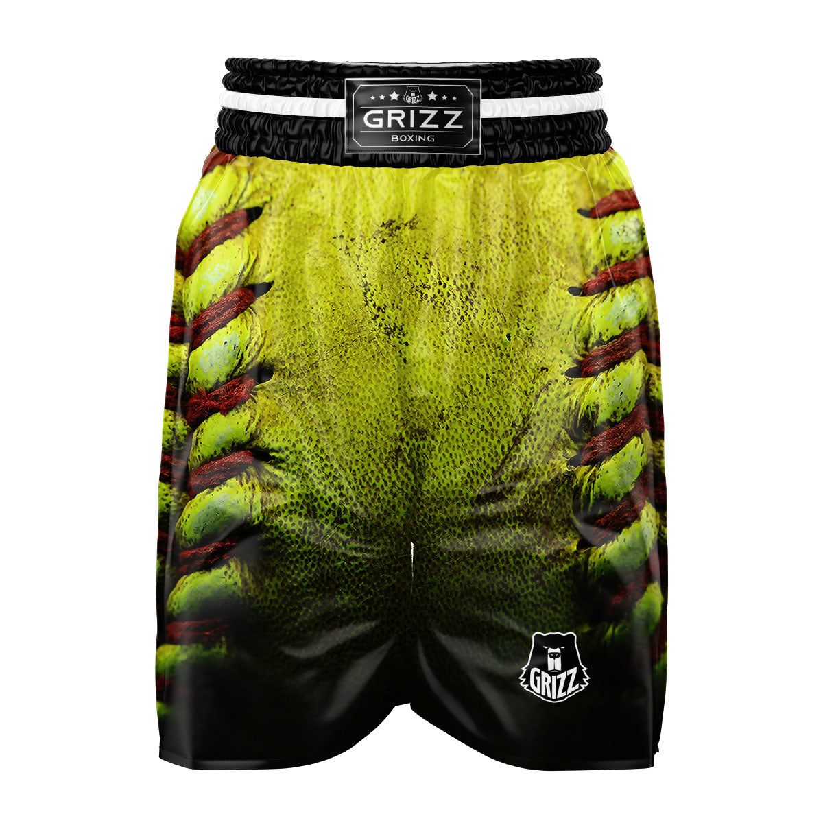 Texture Softball Ball Print Boxing Shorts-grizzshop