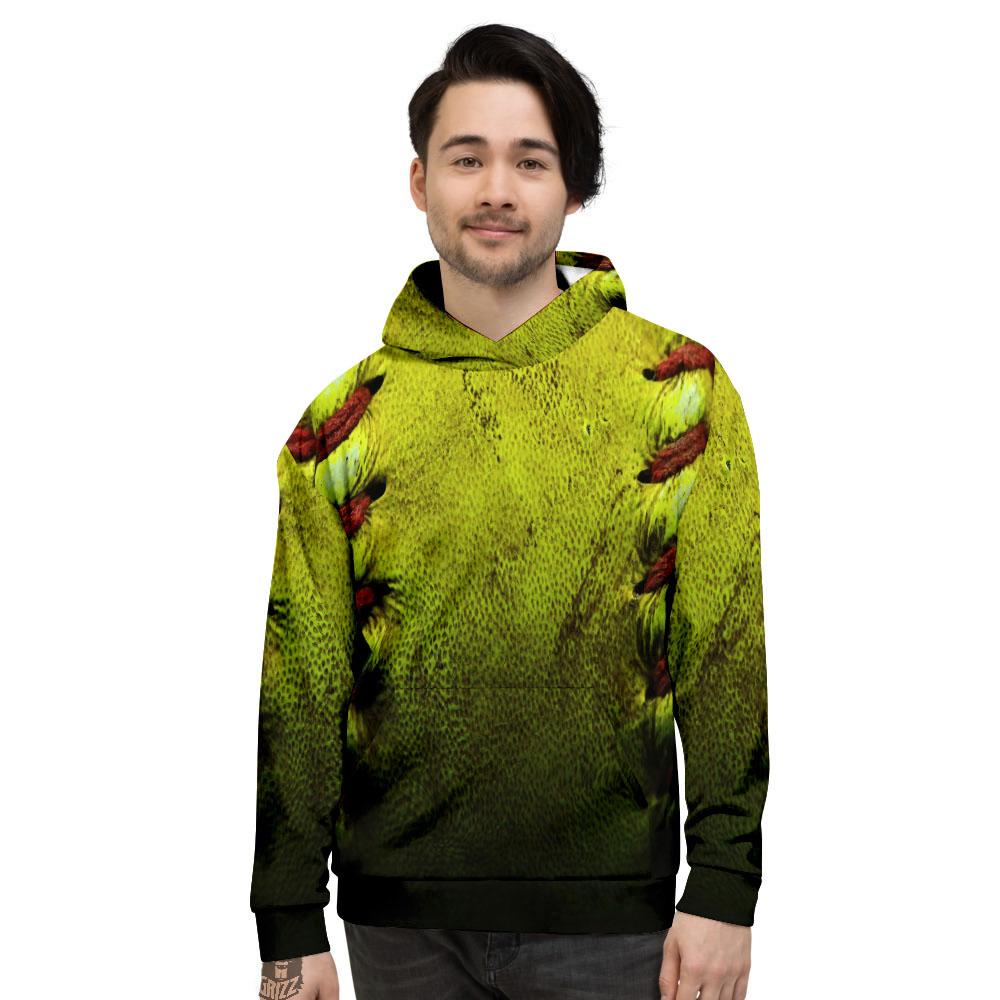 Texture Softball Ball Print Men's Hoodie-grizzshop