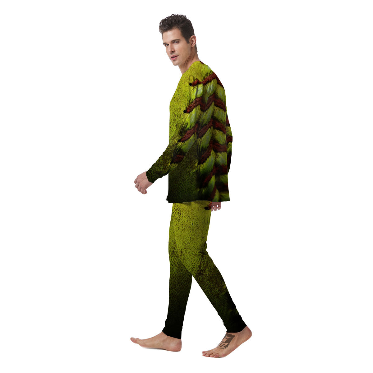 Texture Softball Ball Print Men's Pajamas-grizzshop