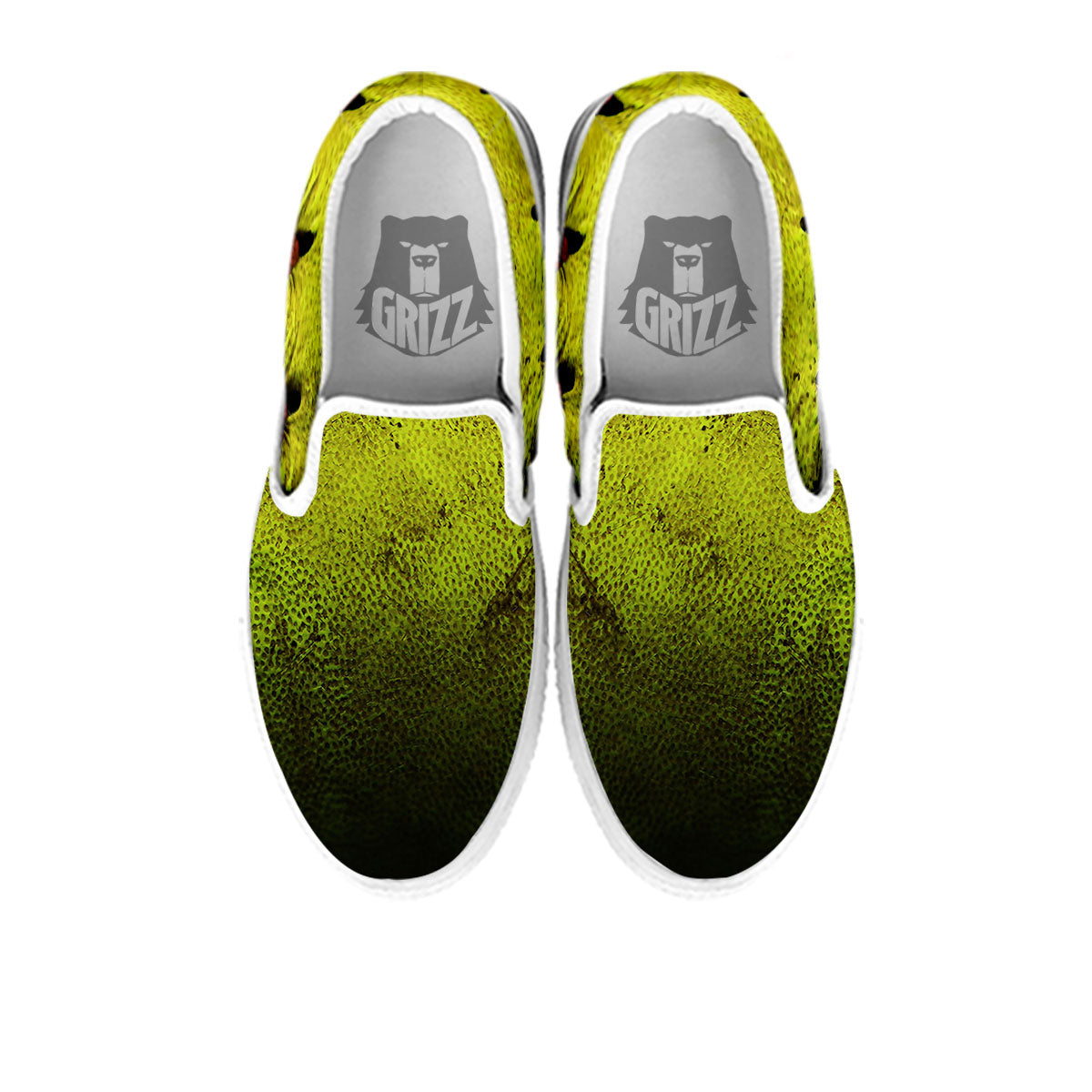 Texture Softball Ball Print White Slip On Shoes-grizzshop