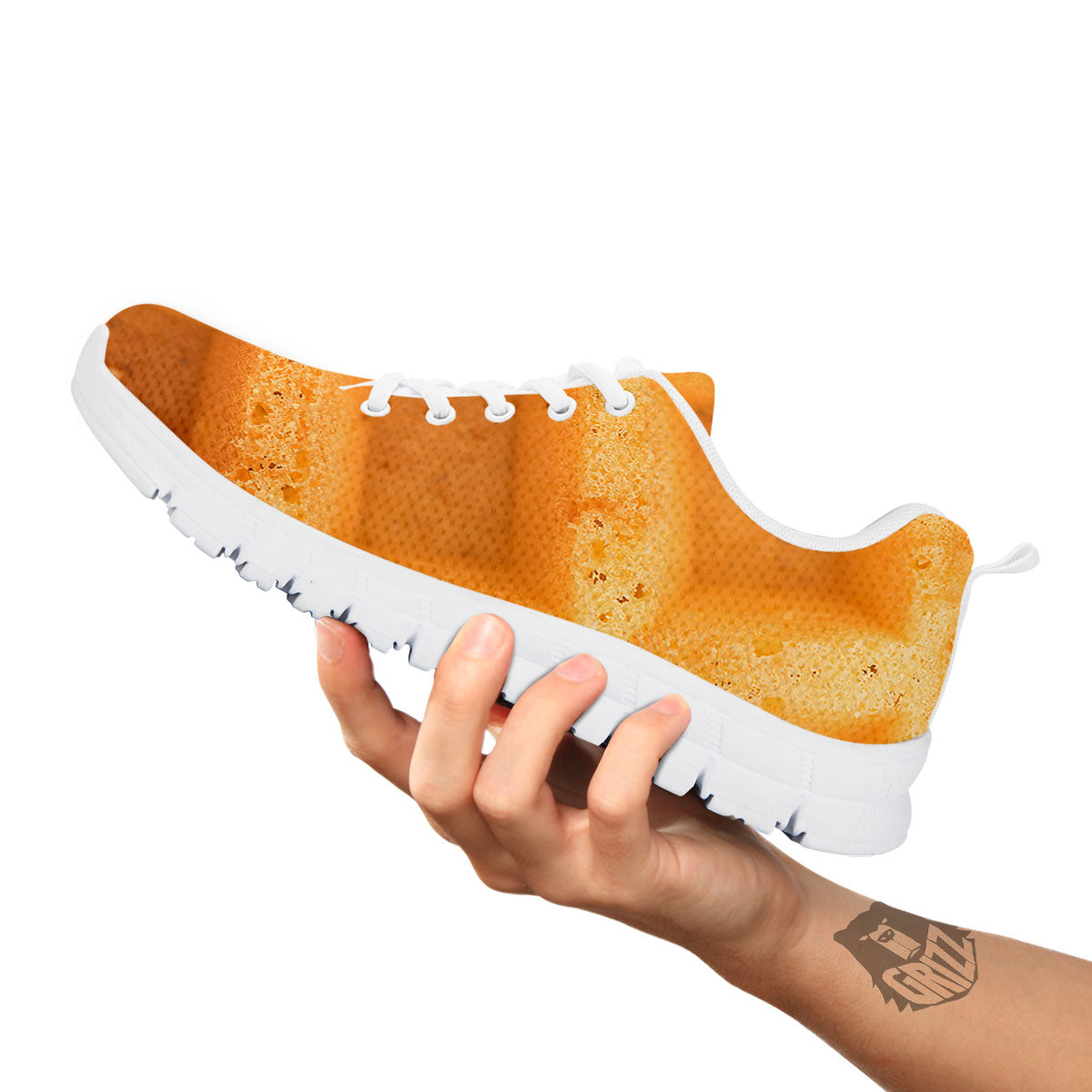 Texture Waffle Print White Sneaker-grizzshop