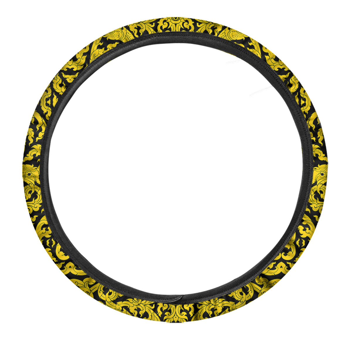 Thai Art Old Style Print Pattern Car Steering Wheel Cover-grizzshop