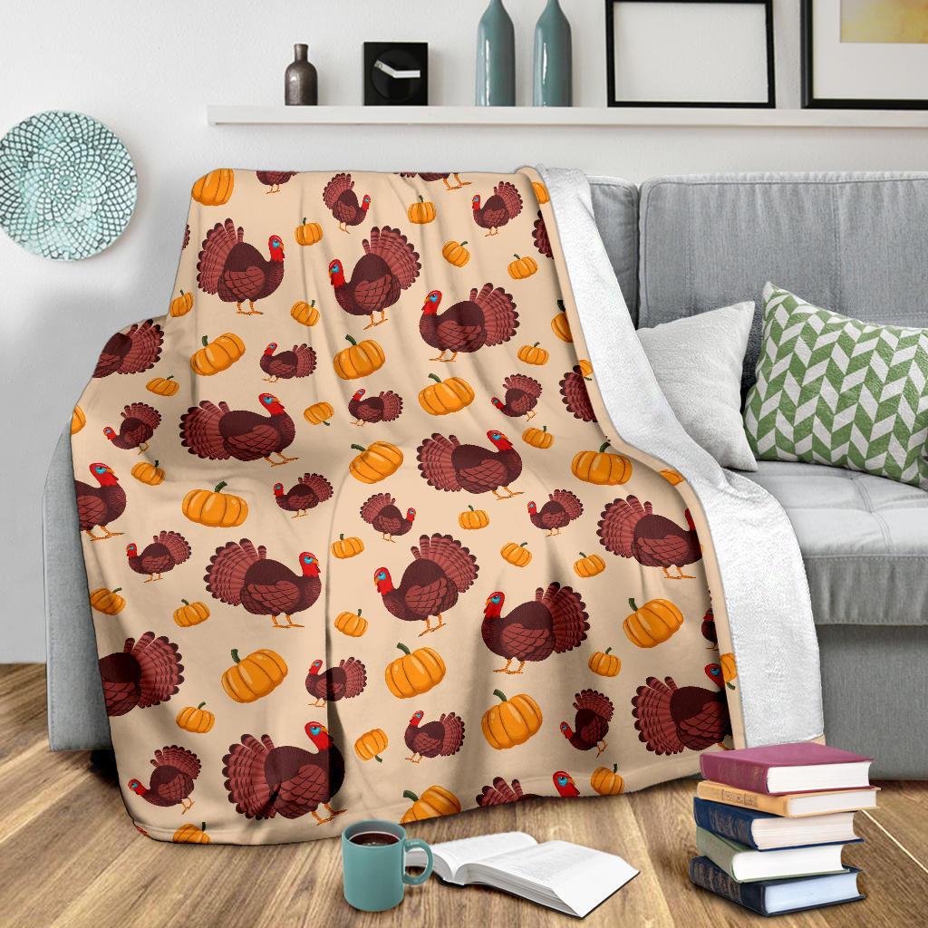 Thankgiving Turkey Pattern Print Blanket-grizzshop