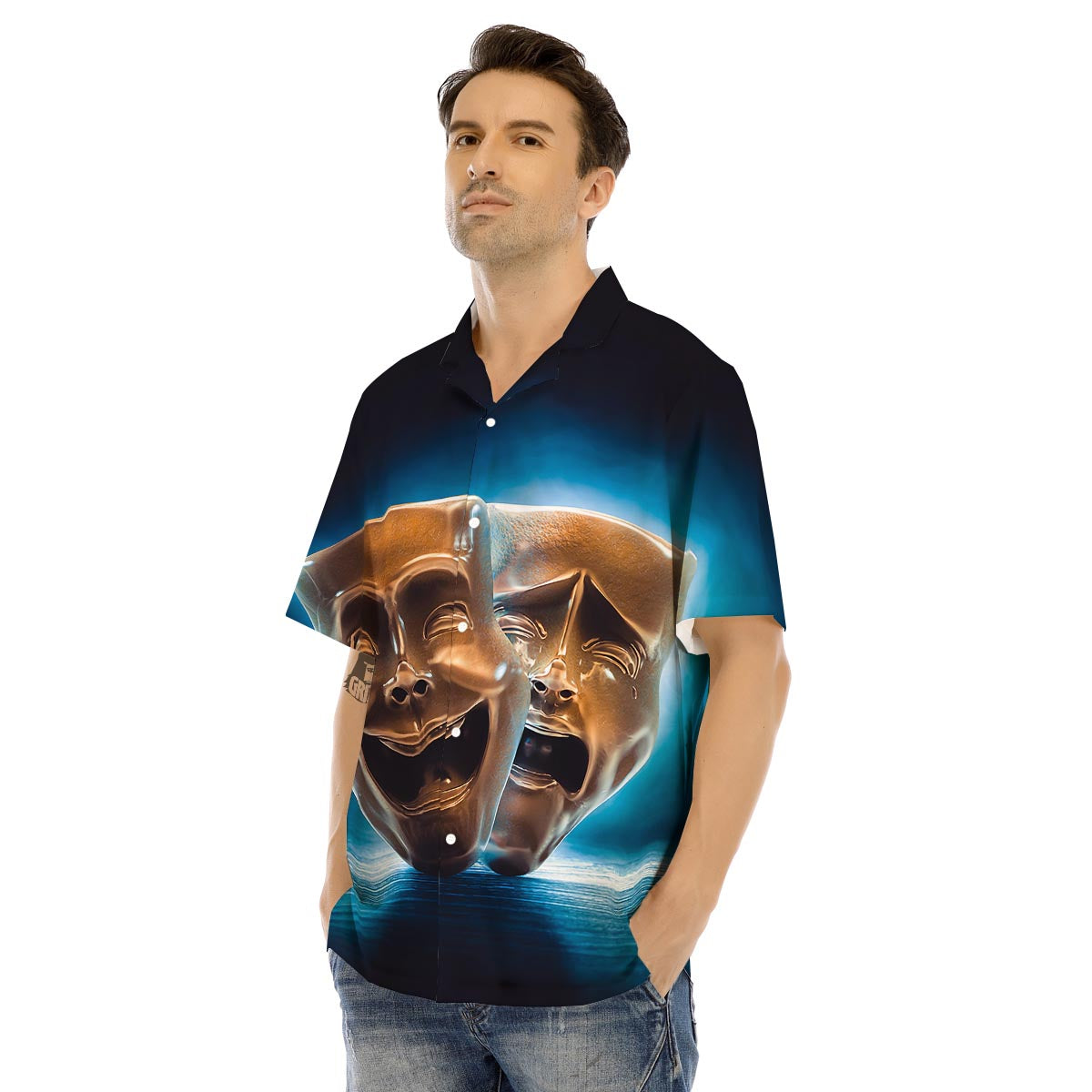 The Theatre Masks Sock And Buskin Men's Hawaiian Shirt-grizzshop
