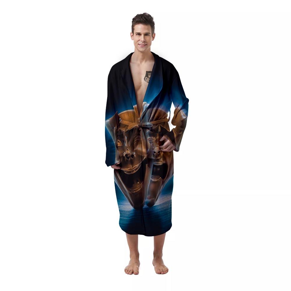 The Theatre Masks Sock And Buskin Men's Robe-grizzshop