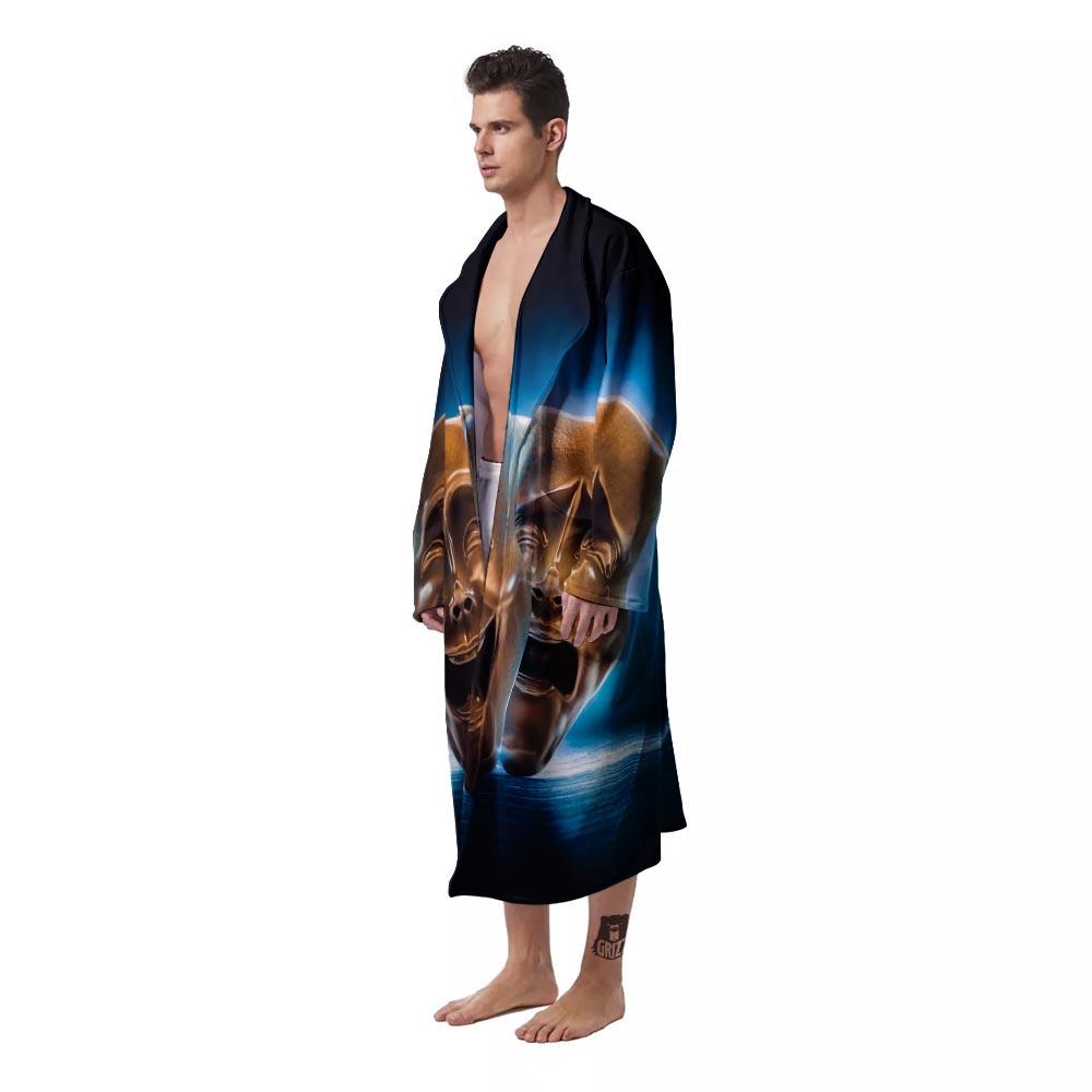 The Theatre Masks Sock And Buskin Men's Robe-grizzshop