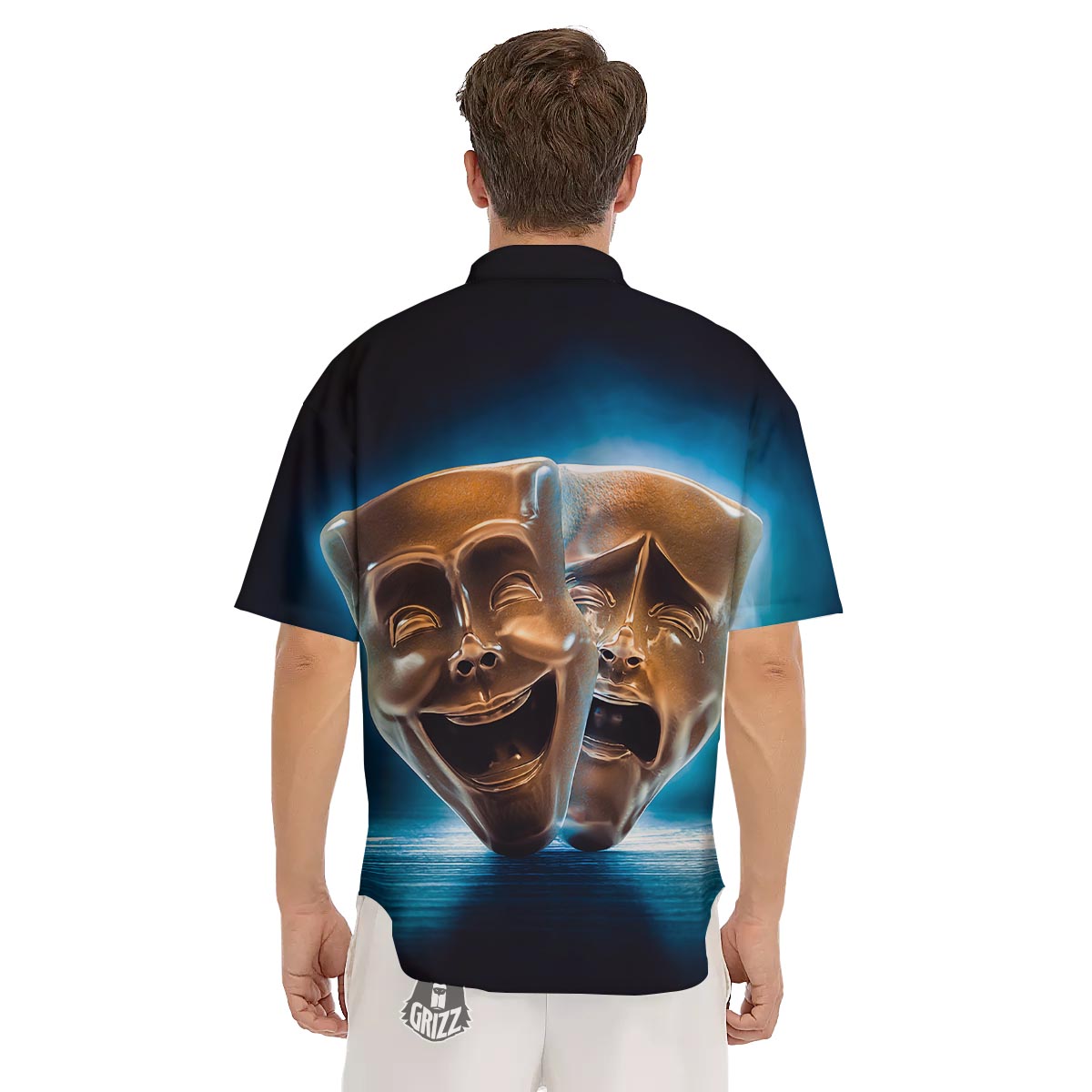 The Theatre Masks Sock And Buskin Men's Short Sleeve Shirts-grizzshop