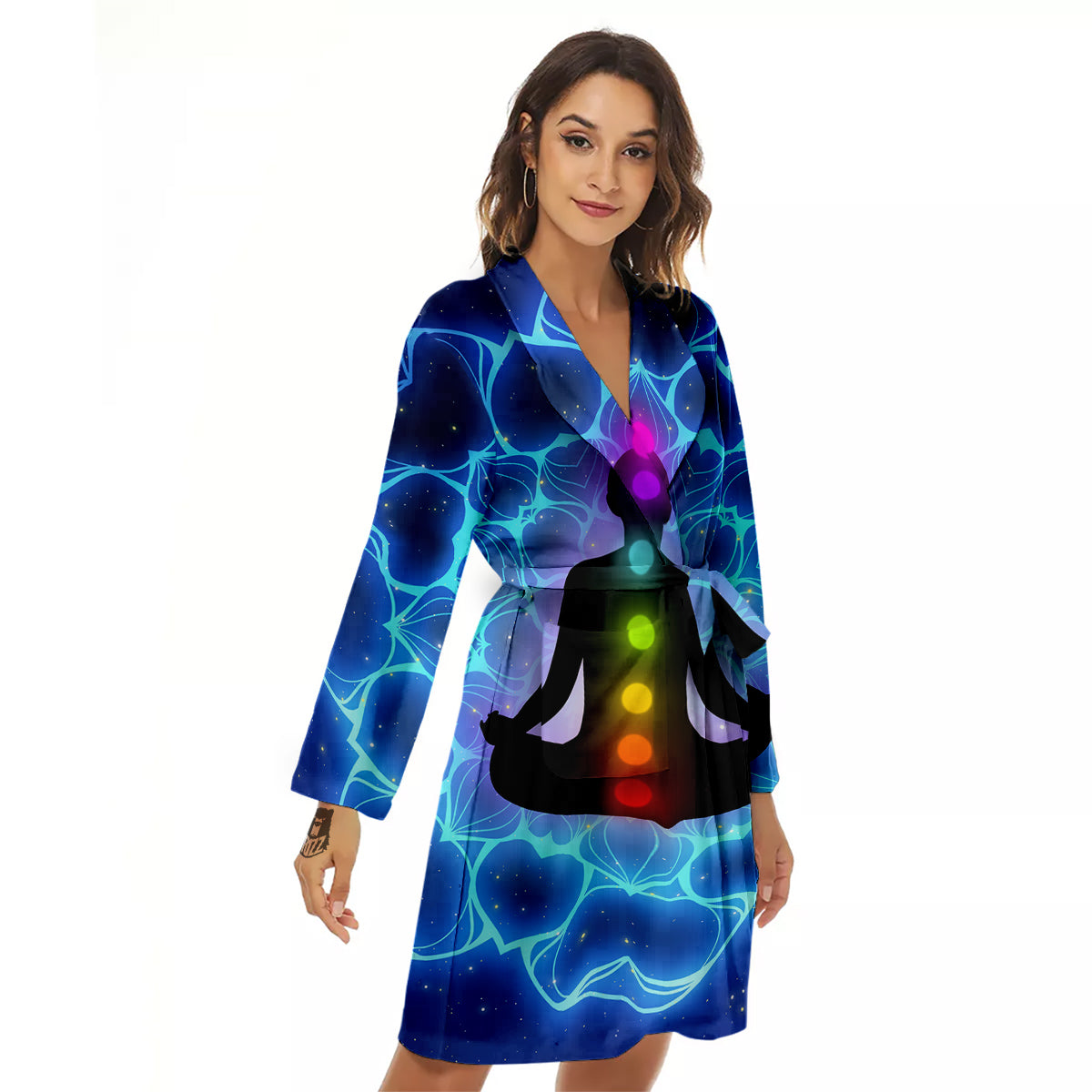 The Universe Chakras Print Women's Robe-grizzshop