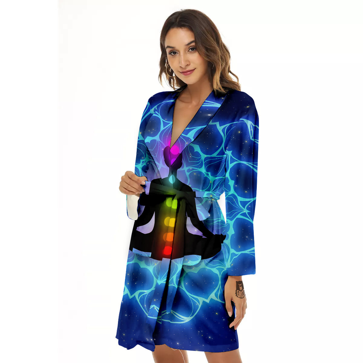 The Universe Chakras Print Women's Robe-grizzshop