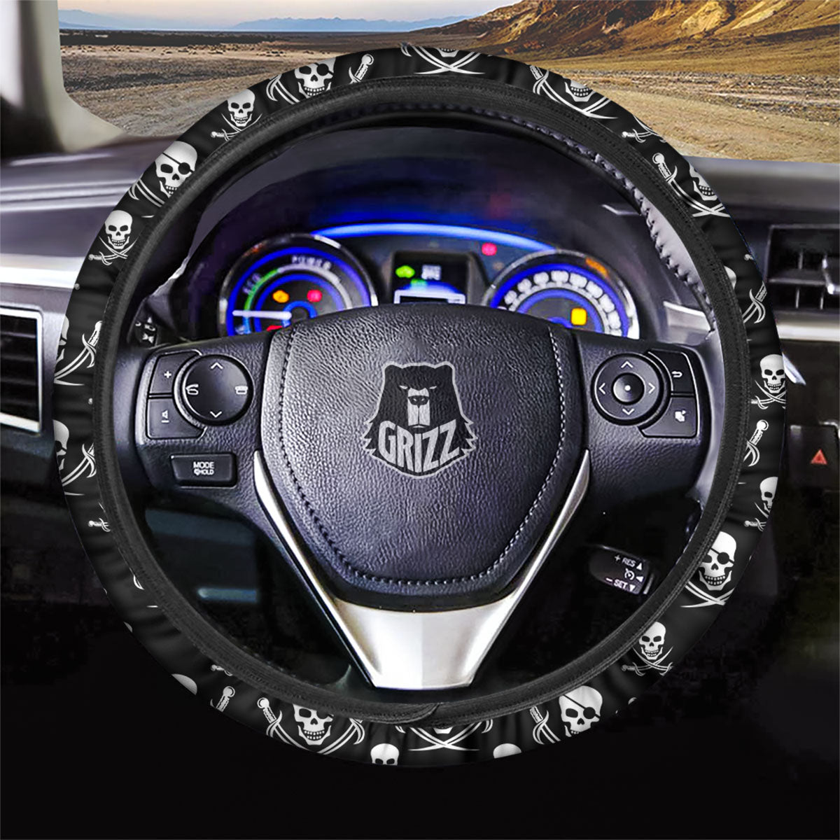 Theme Pirate Print Pattern Car Steering Wheel Cover-grizzshop