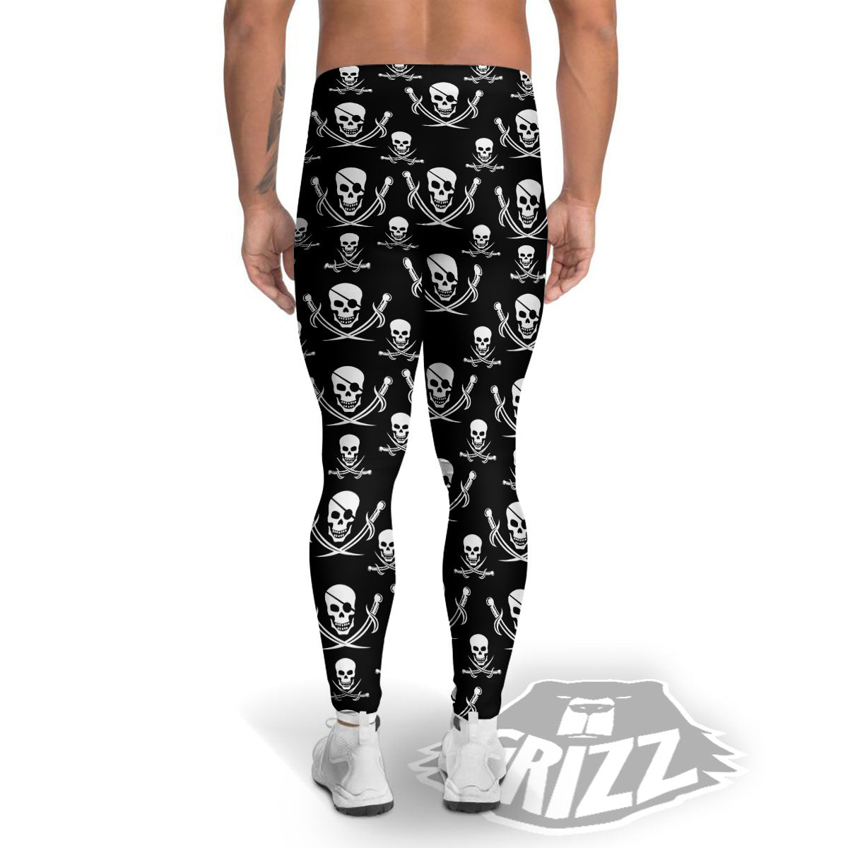 Theme Pirate Print Pattern Men's Leggings-grizzshop
