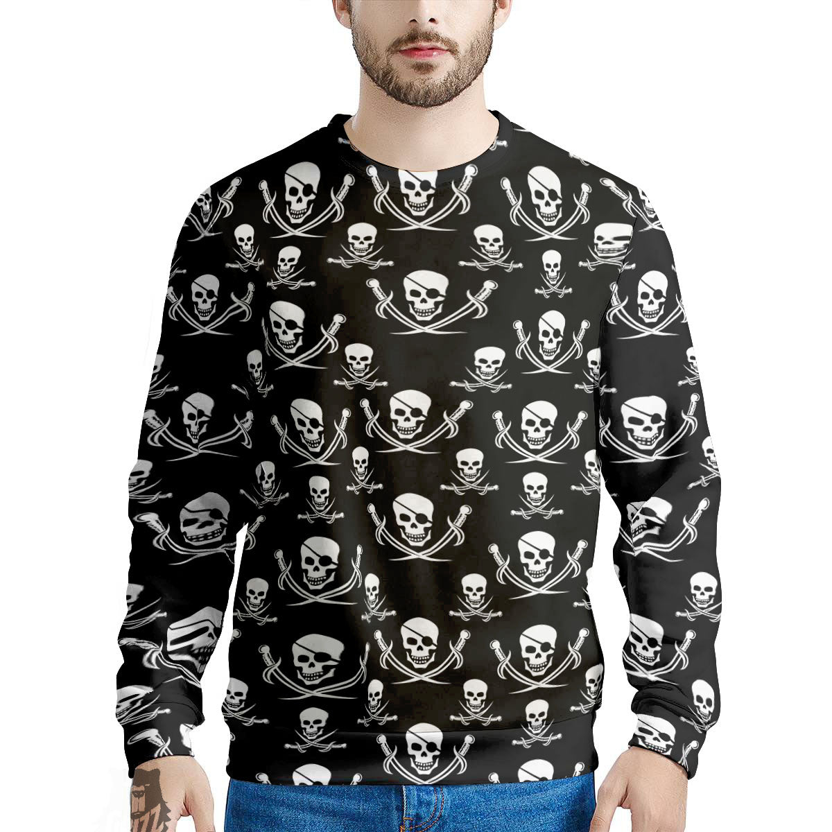 Theme Pirate Print Pattern Men's Sweatshirt-grizzshop