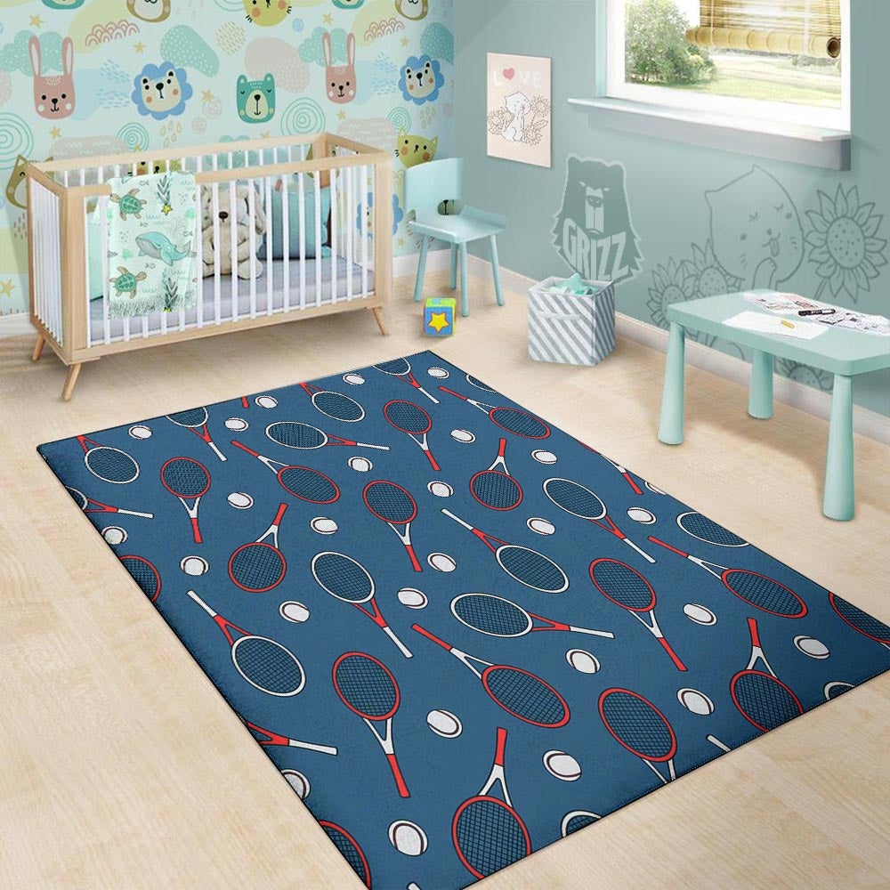 Theme Tennis Print Pattern Floor Mat-grizzshop