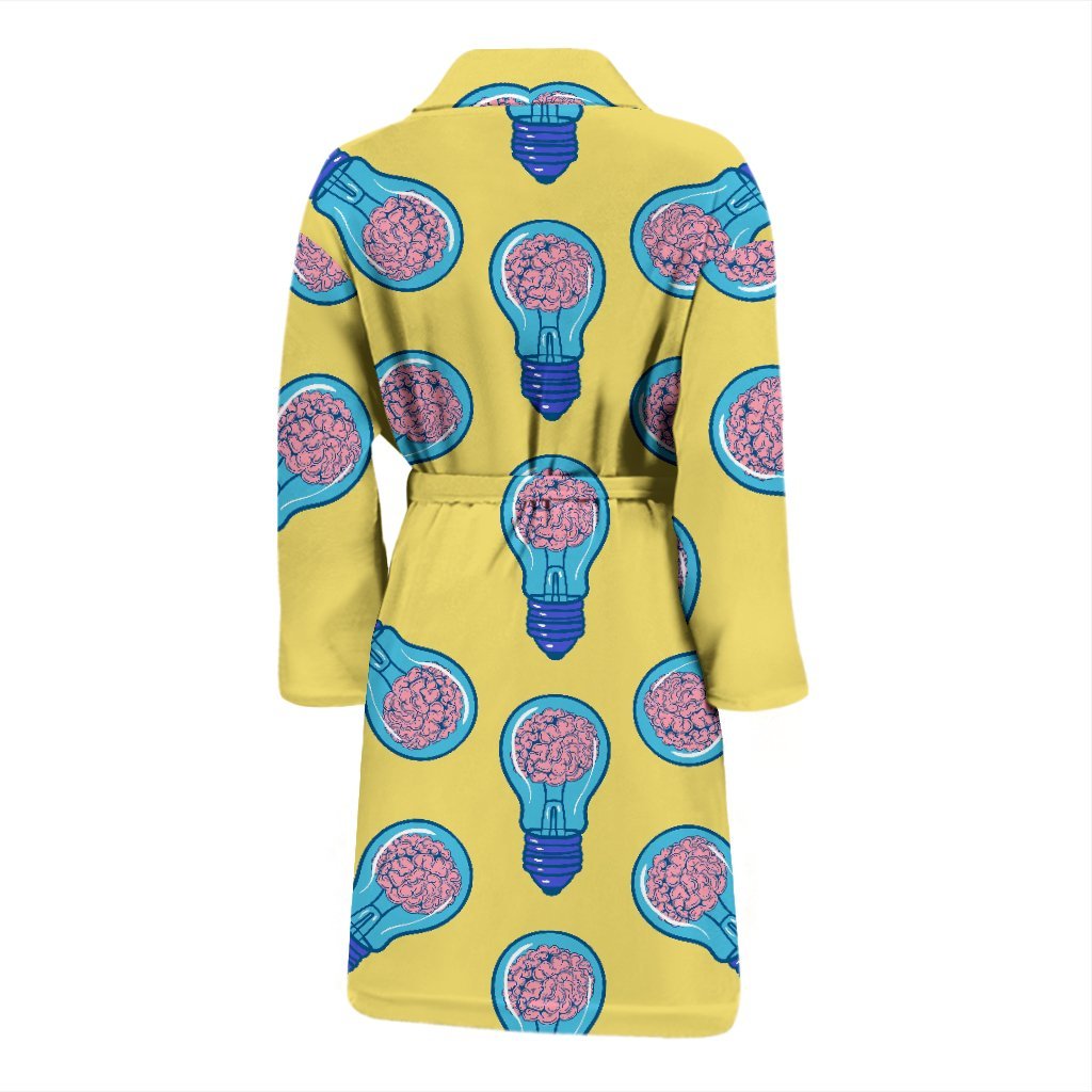 Thinking Brain Pattern Print Men Long Robe-grizzshop