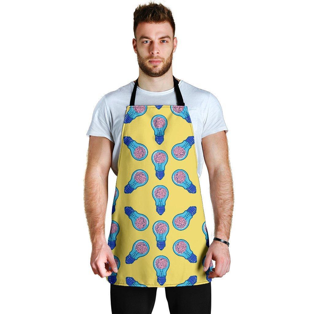 Thinking Brain Pattern Print Men's Apron-grizzshop