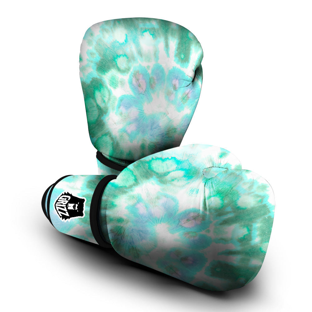 Tie Dye Blue Green And White Print Boxing Gloves-grizzshop