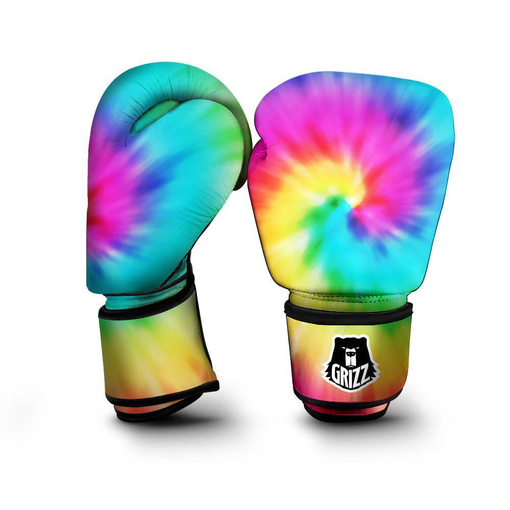 Tie Dye Blue Pink And Yellow Print Boxing Gloves-grizzshop