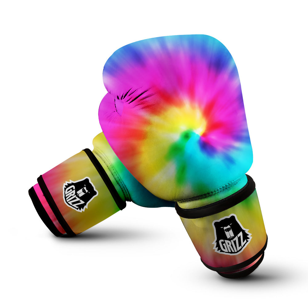 Tie Dye Blue Pink And Yellow Print Boxing Gloves-grizzshop