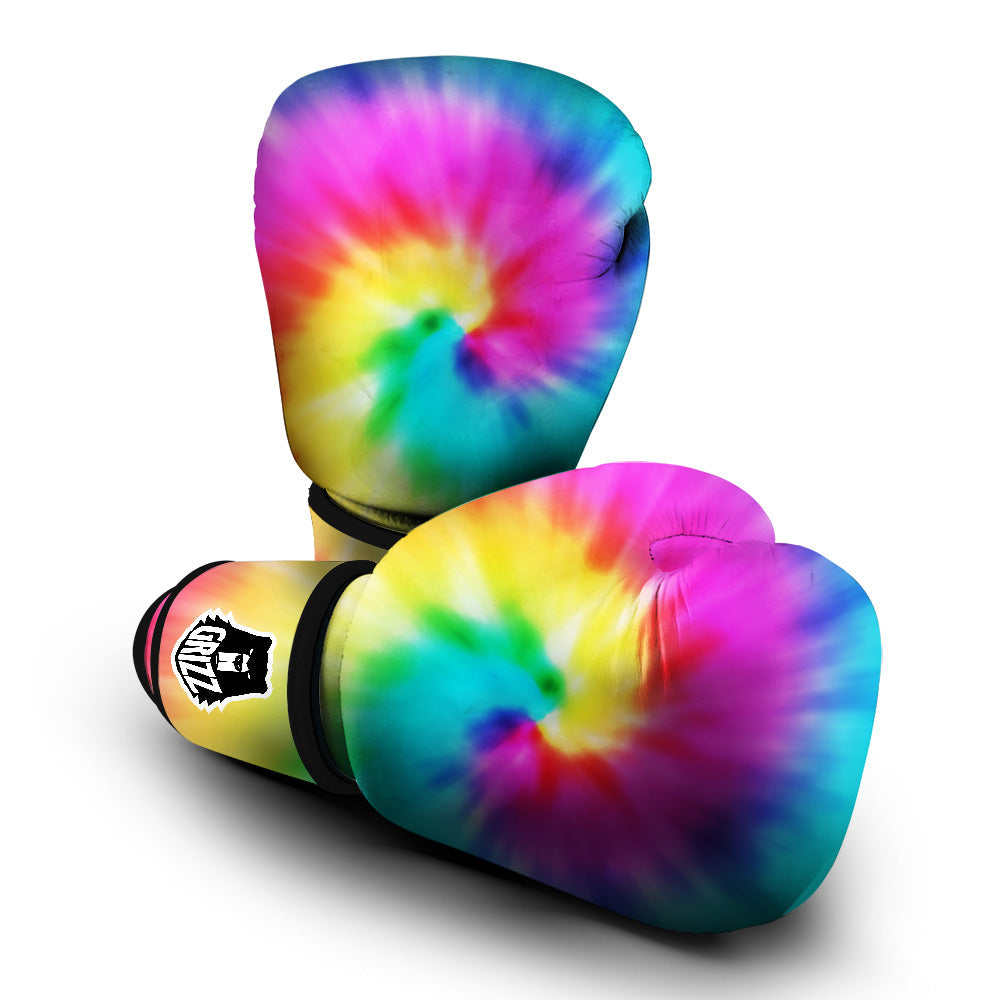 Tie Dye Blue Pink And Yellow Print Boxing Gloves-grizzshop