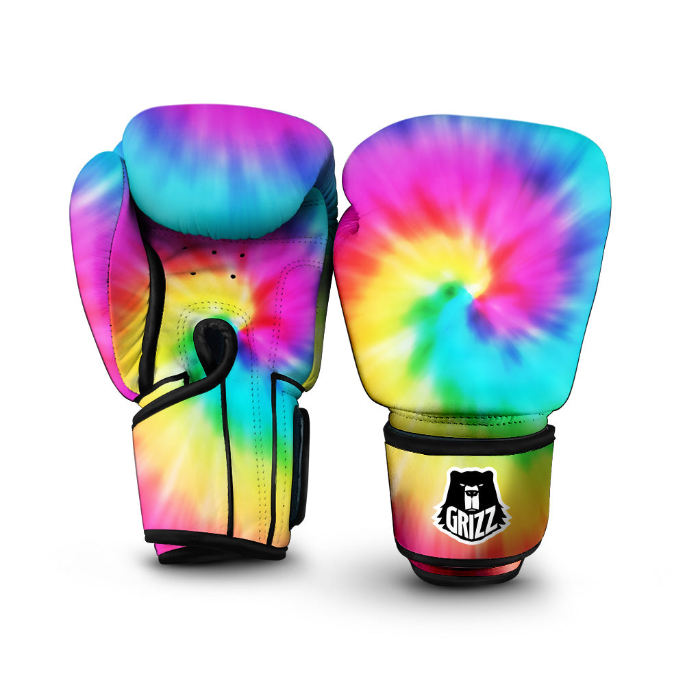 Tie Dye Blue Pink And Yellow Print Boxing Gloves-grizzshop