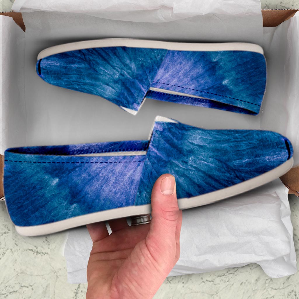 Tie Dye Blue Print Canvas Shoes-grizzshop