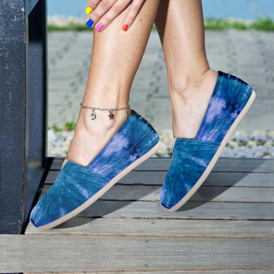 Tie Dye Blue Print Canvas Shoes-grizzshop