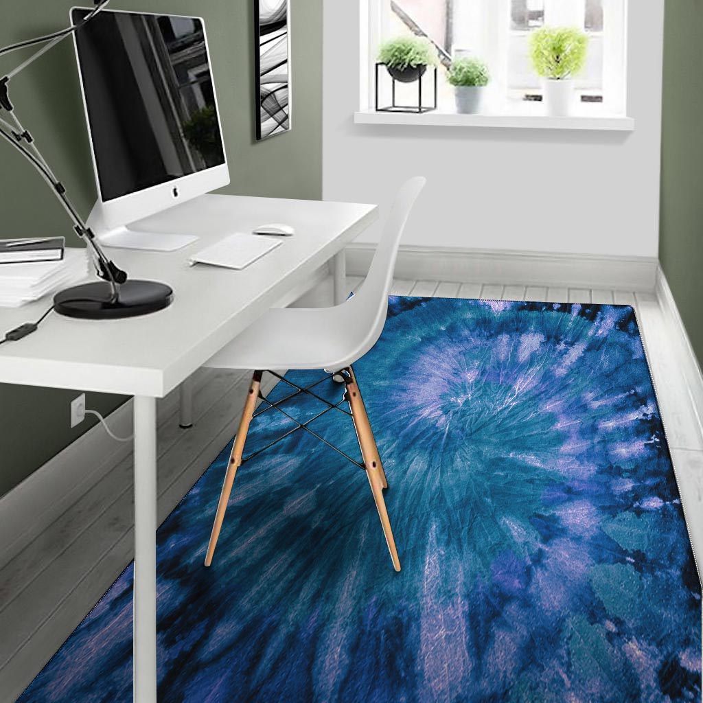 Tie Dye Blue Print Floor Mat-grizzshop