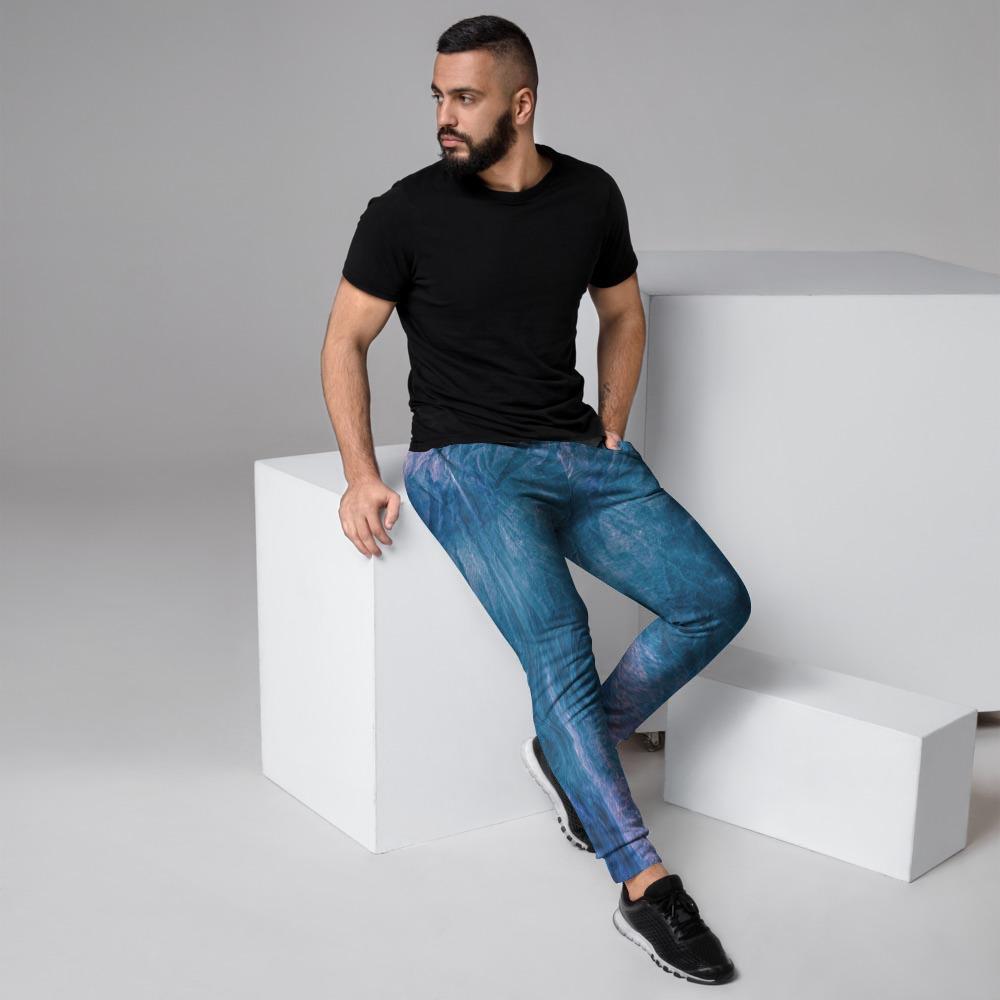 Tie Dye Blue Print Men's Joggers-grizzshop