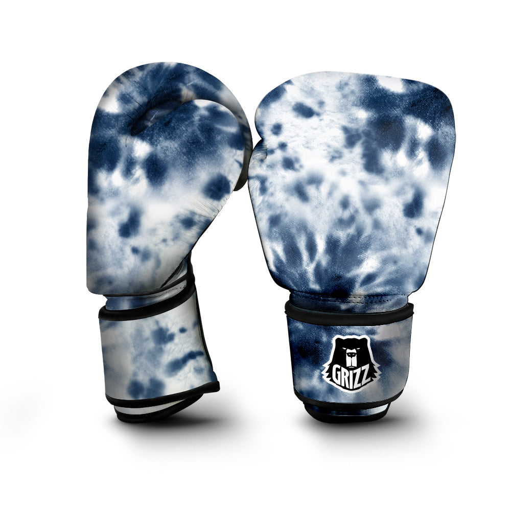 Tie Dye Blue Shibori Print Boxing Gloves-grizzshop