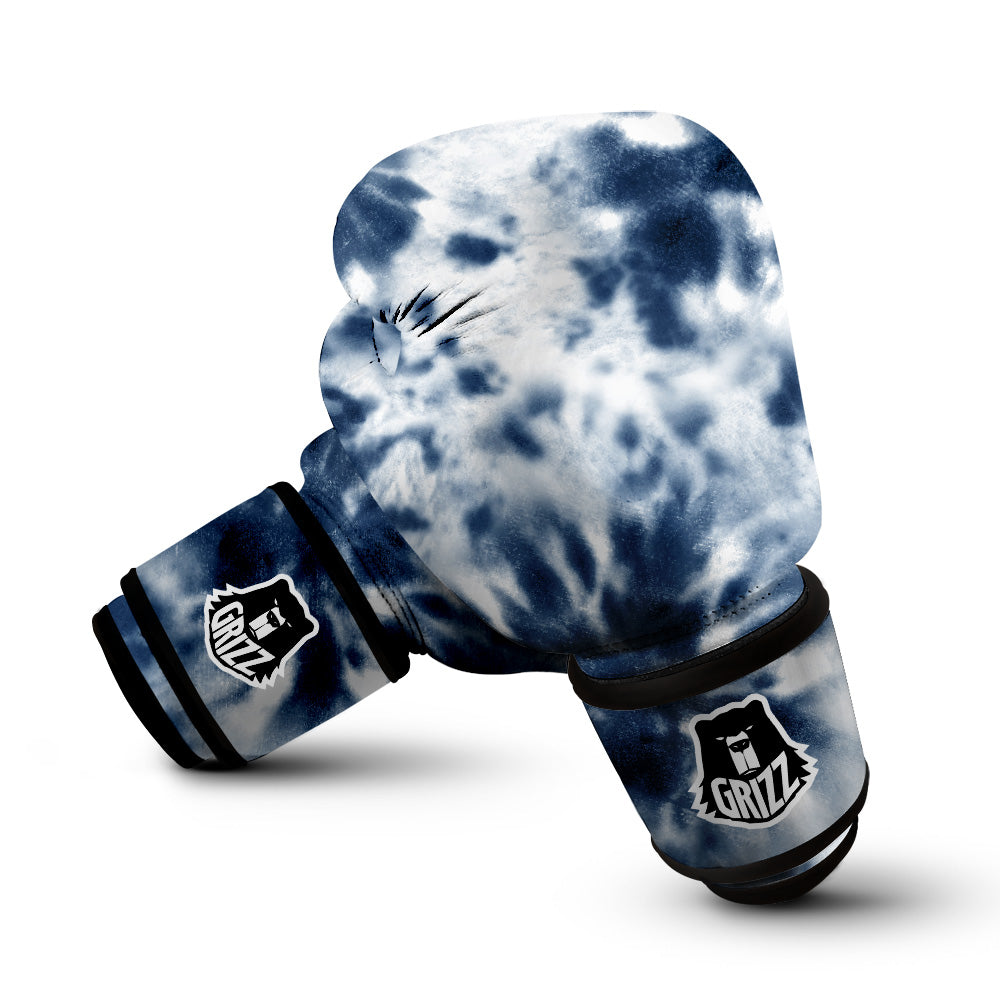 Tie Dye Blue Shibori Print Boxing Gloves-grizzshop