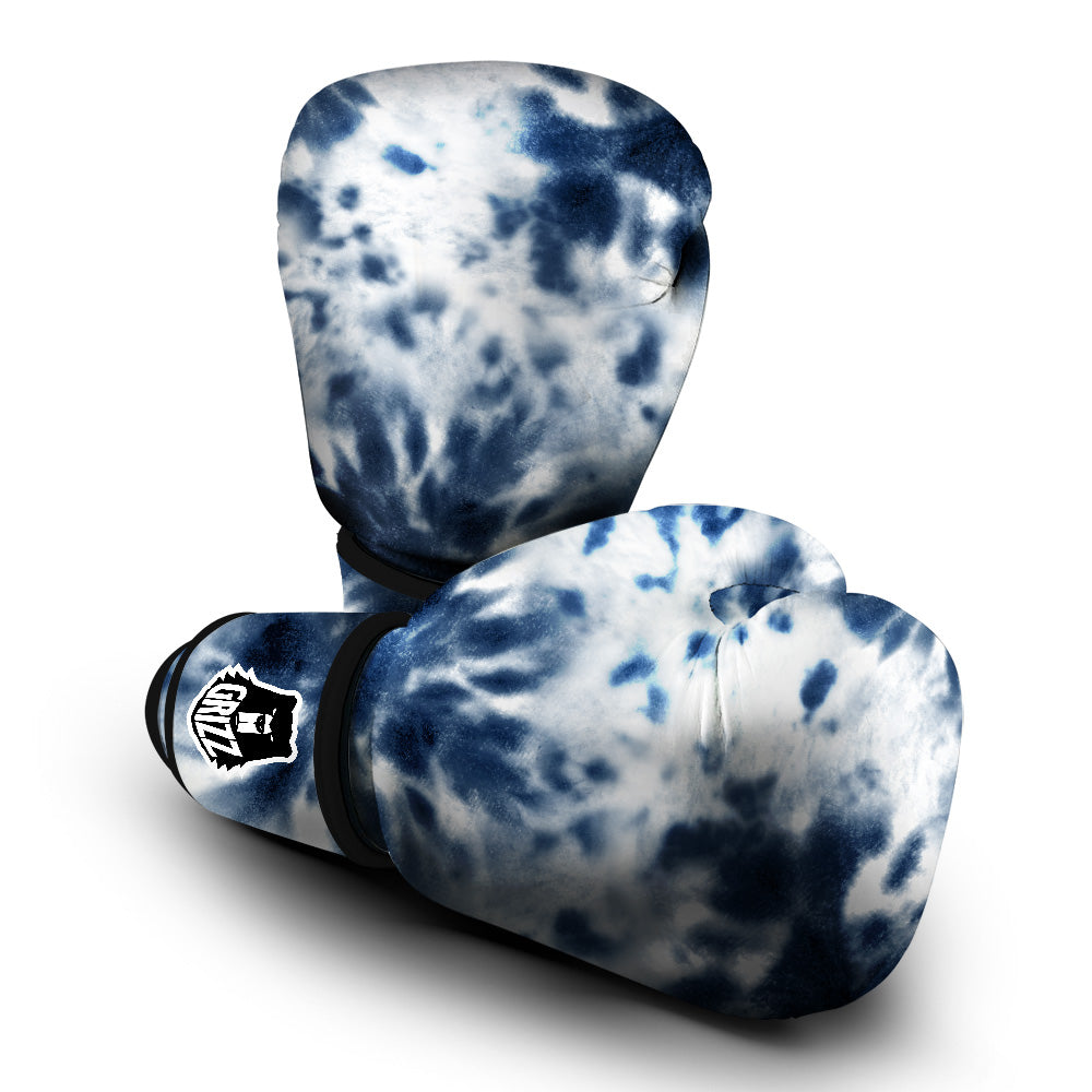 Tie Dye Blue Shibori Print Boxing Gloves-grizzshop