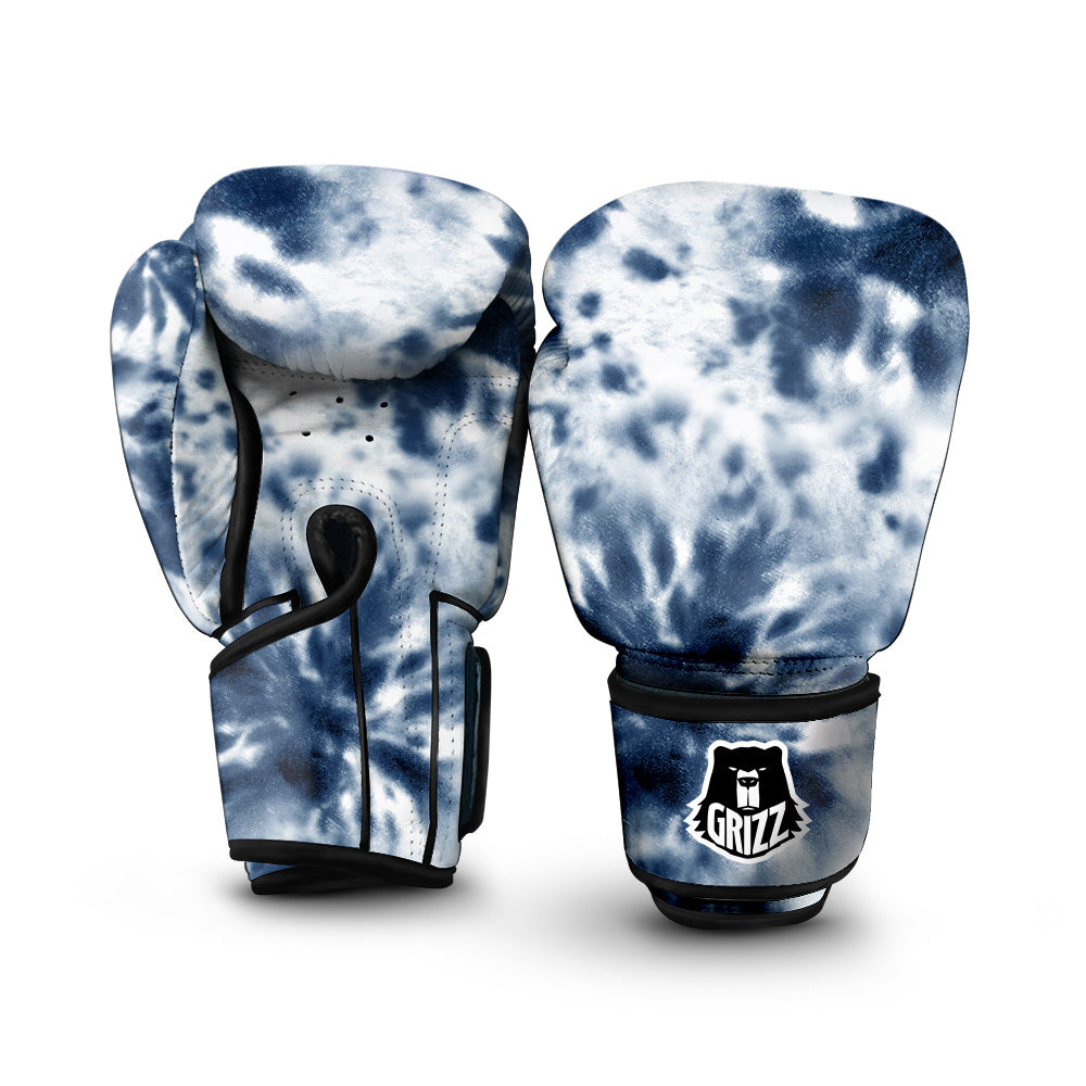 Tie Dye Blue Shibori Print Boxing Gloves-grizzshop