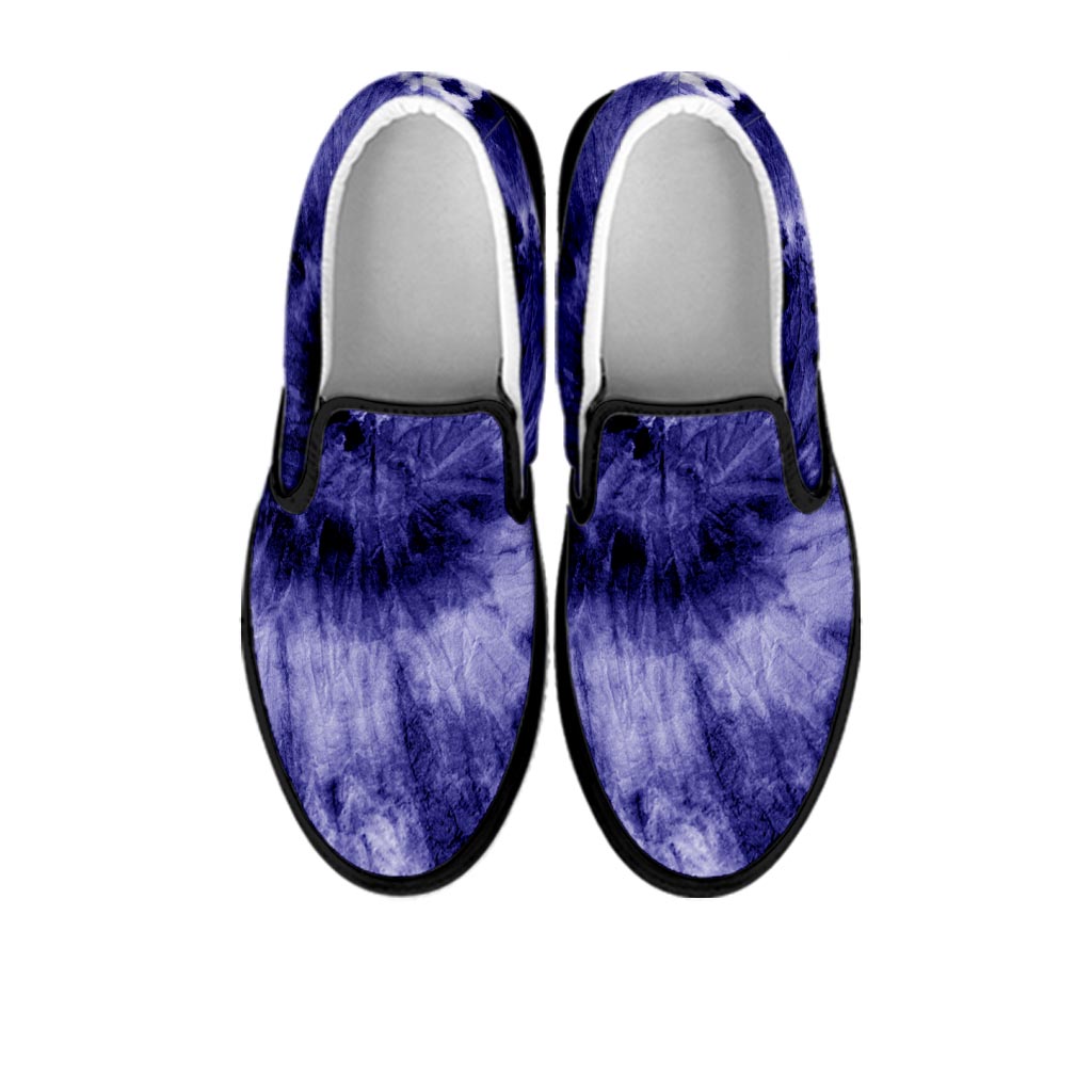 Tie Dye Blue Women's Slip On Sneakers-grizzshop