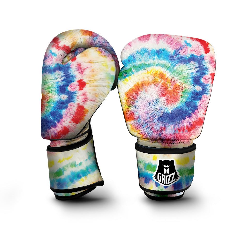 Tie Dye Bright Spiral Print Boxing Gloves-grizzshop