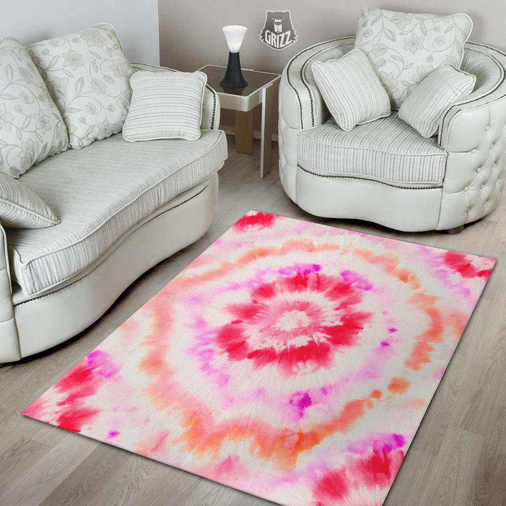 Tie Dye Circle Print Floor Mat-grizzshop