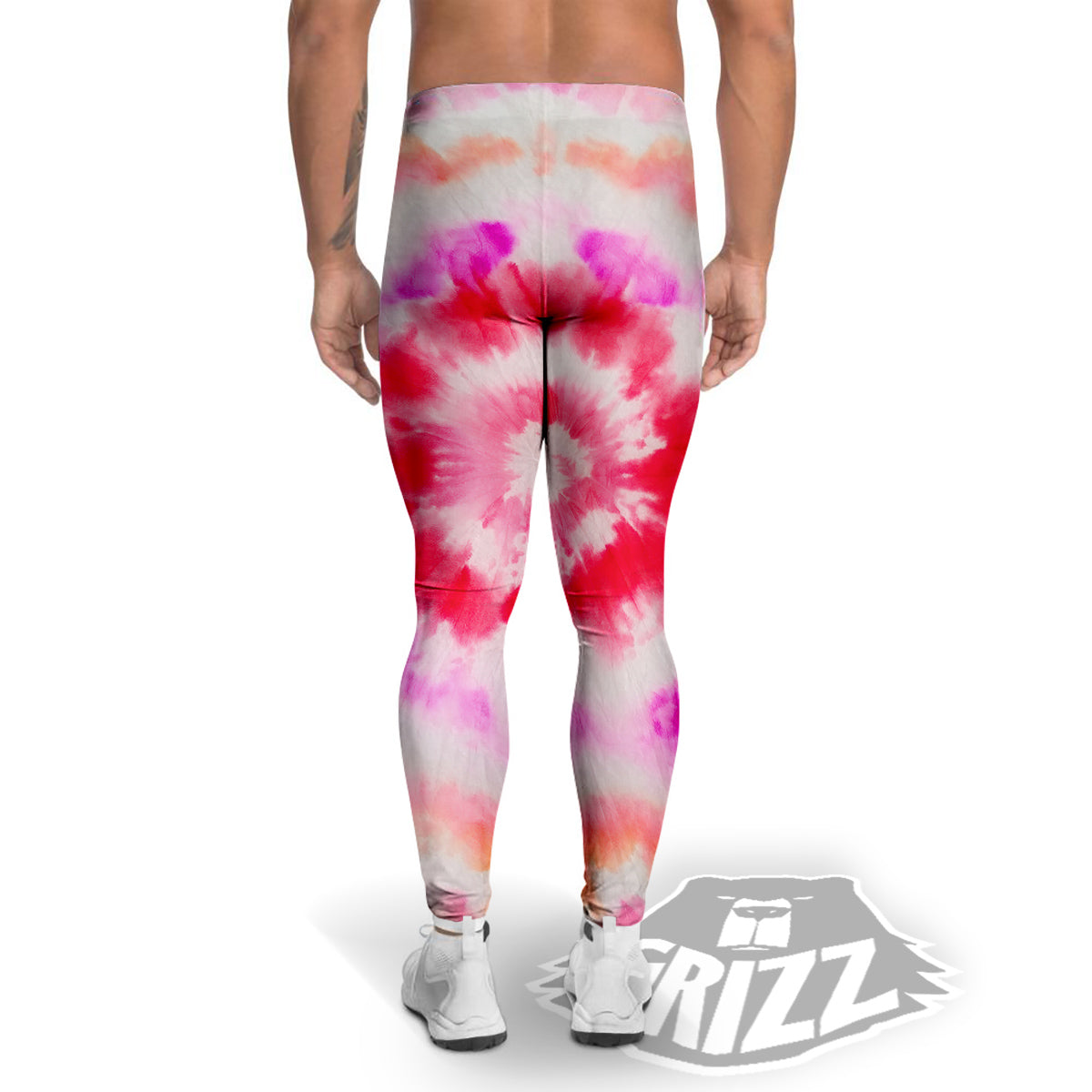 Tie Dye Circle Print Men's Leggings-grizzshop